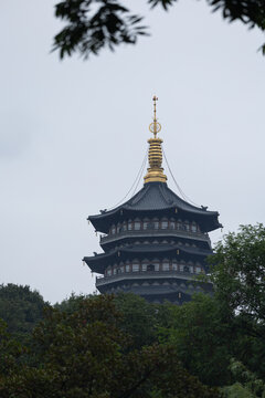 杭州西湖雷峰塔景观