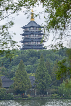 杭州西湖雷峰塔景区