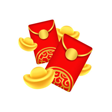 促銷喜慶紅包元寶素材