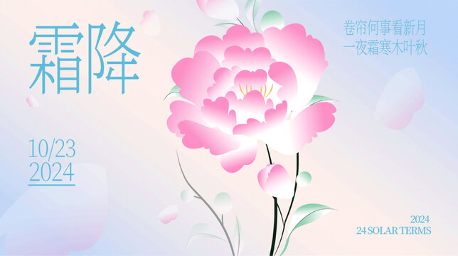 霜降秋季漸變花卉展板