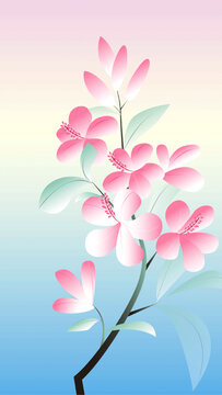 小寒漸變花卉海報(bào)