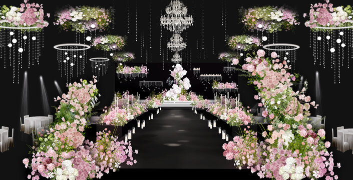 粉白色花園風(fēng)婚禮