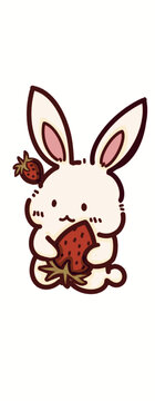 草莓兔子素材图