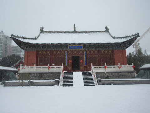 郑州文庙雪景