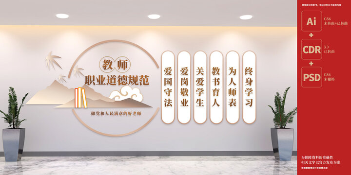 教师职业道德规范展板文化墙