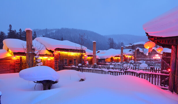 雪乡夜景