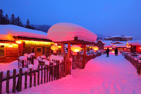 雪乡夜景