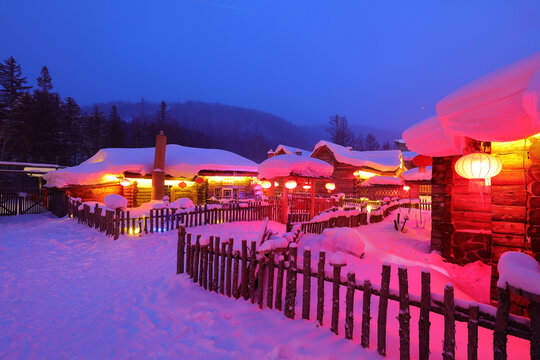 雪乡夜景