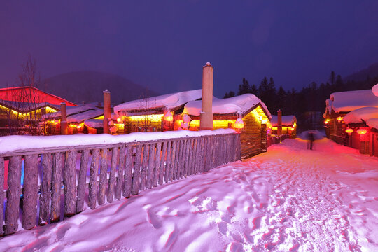 雪乡夜景