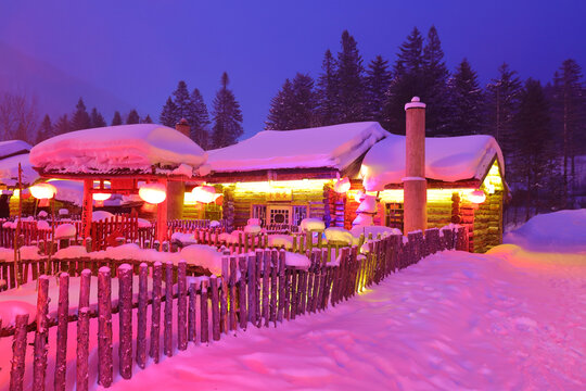 雪乡夜景