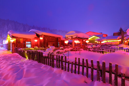 中国雪乡夜景