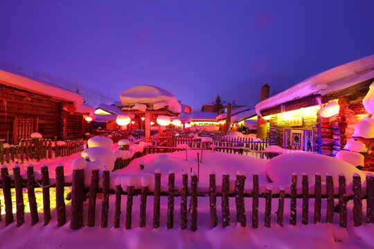 中国雪乡夜景