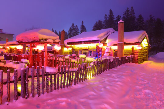 雪乡夜景