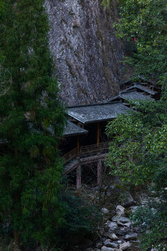 山中栈道中国雁荡山美景