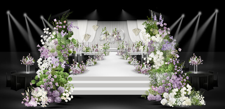 白绿紫色韩式婚礼