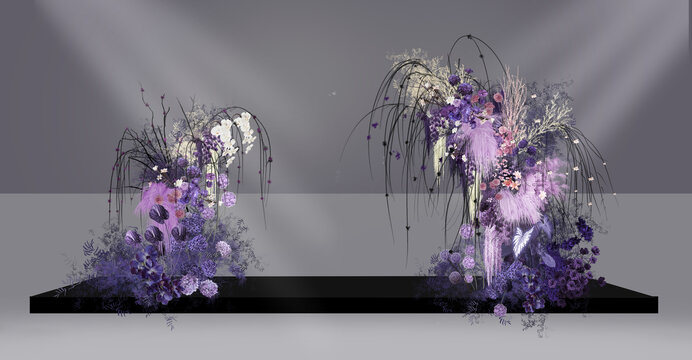 白紫色小眾花藝