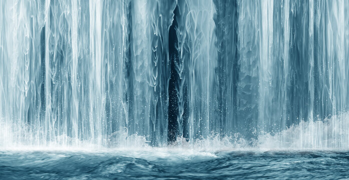 瀑布流水生財(cái)水花四濺