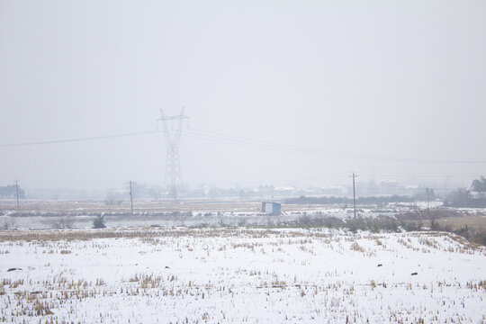 雪天田野