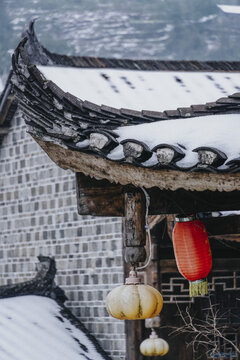 芙蓉镇的雪景