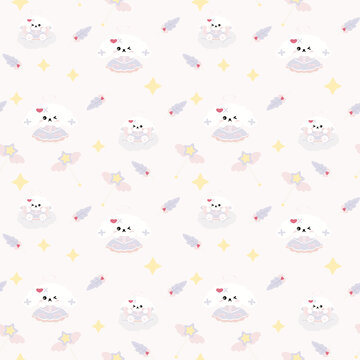天使兔印花