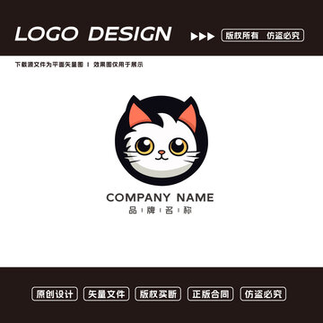 卡通猫logo标志