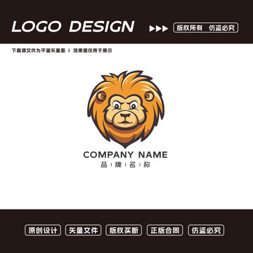 卡通狮子logo标志