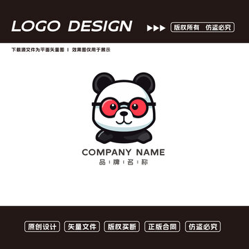 卡通熊猫logo标志