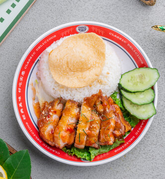 甜辣鸡排饭