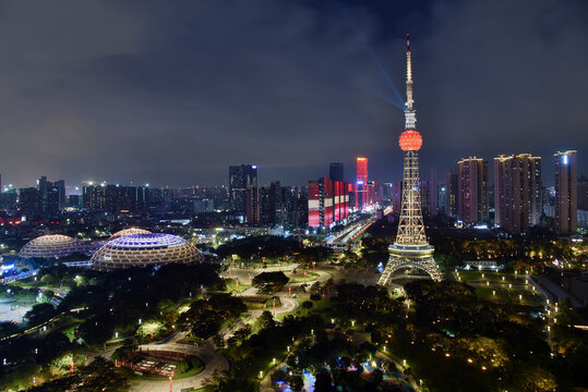 佛山电视塔城市建筑风光夜景