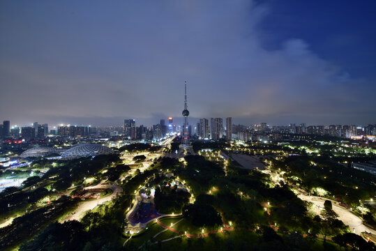 佛山电视塔城市建筑风光夜景