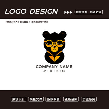 卡通小熊logo標(biāo)志