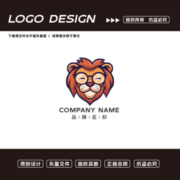 卡通狮子logo标志