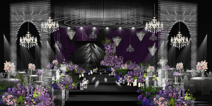 黑紫色小众婚礼