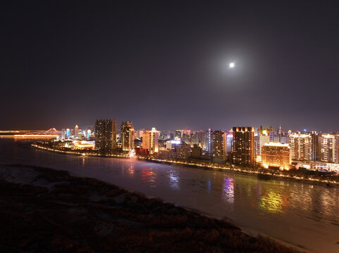 哈尔滨松花江夜景