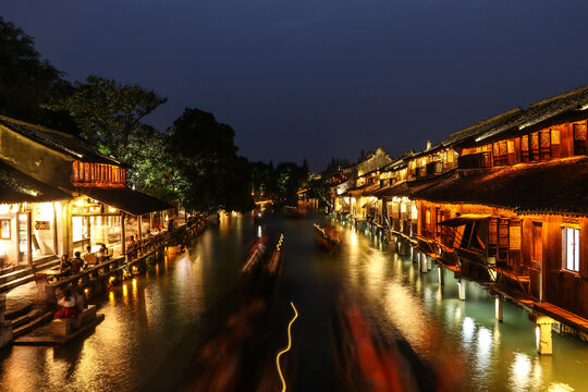 浙江乌镇西栅夜景