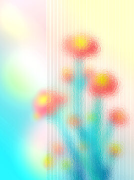 春季長(zhǎng)虹玻璃花卉彌散漸變背景