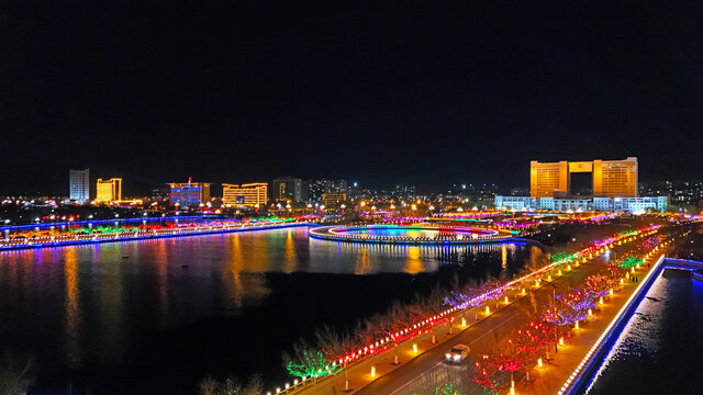 无棣县镜湖夜景