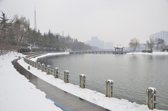 黄河公园雪景