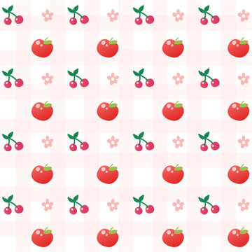 矢量文创元素樱桃和苹果