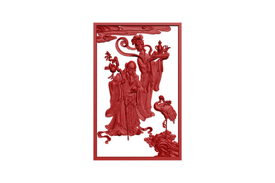 福祿壽圖案雕刻