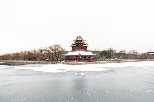 雪后的故宫角楼