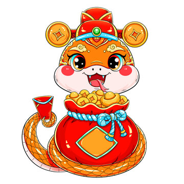 國(guó)潮春節(jié)新年蛇年福袋蛇元素