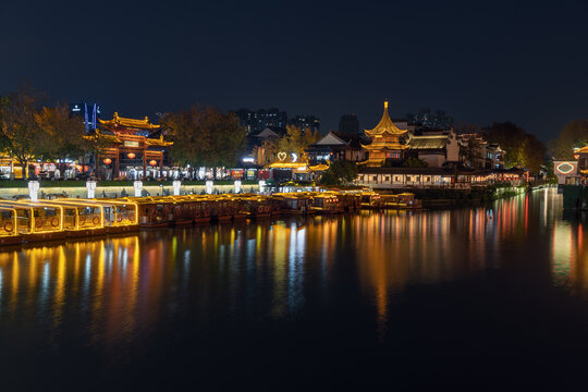 南京秦淮河夫子庙夜景