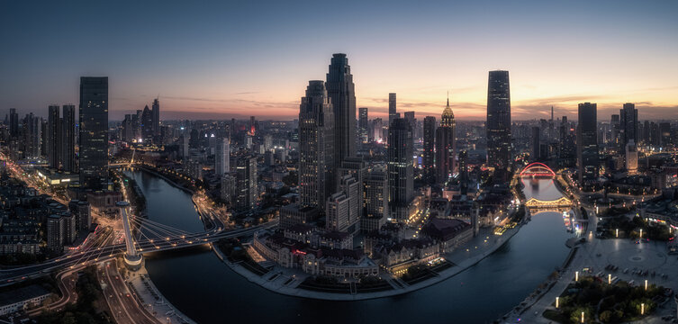 天津城市天际线夜景