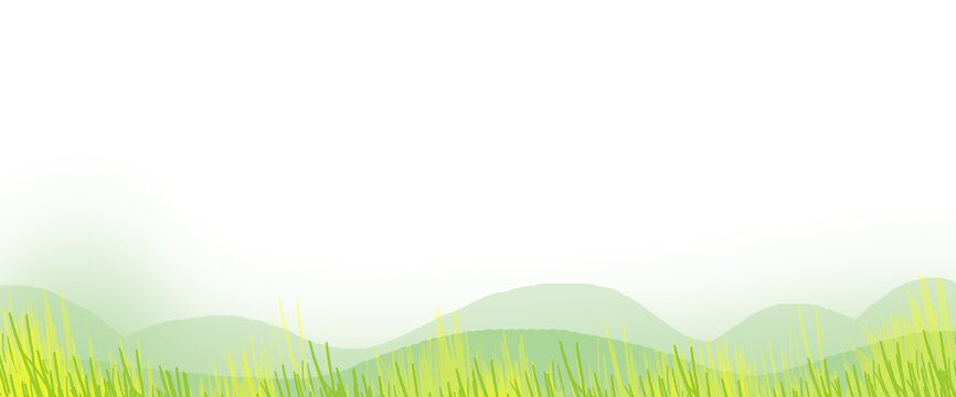 春天黄绿色的草地插画