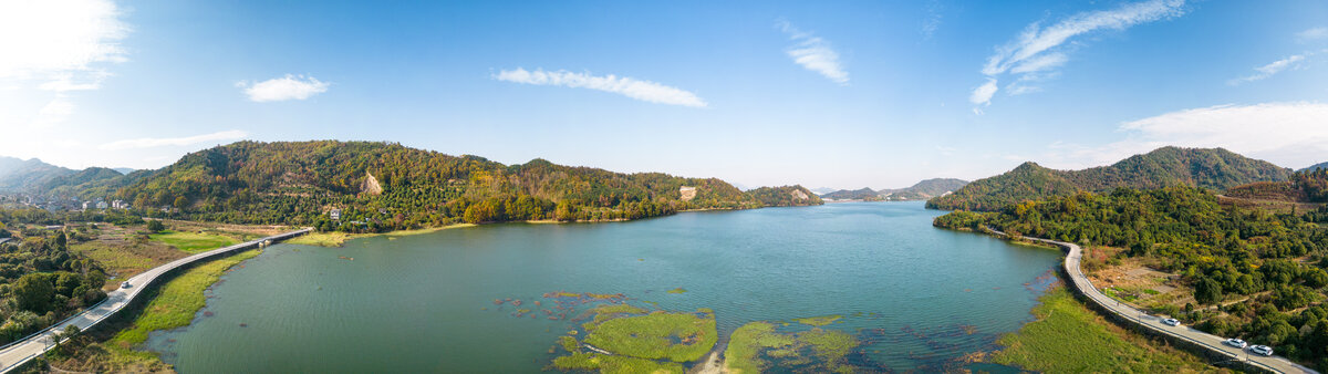 黄岩院桥秀岭水库超宽大景