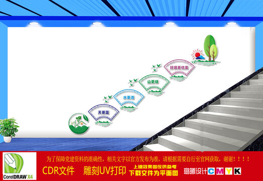 幼兒園樓梯環(huán)保文化墻