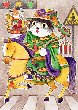 貓咪騎馬