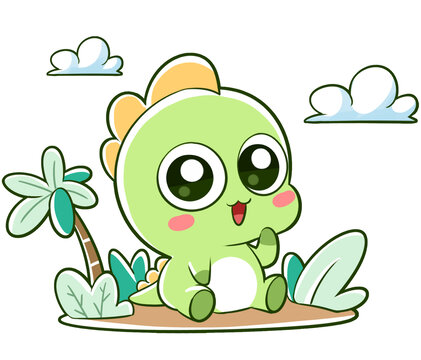 卡通恐龍插畫