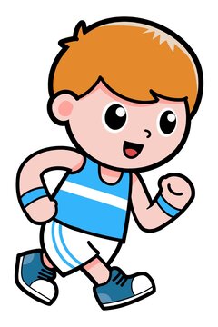 卡通體育運動運動跑步